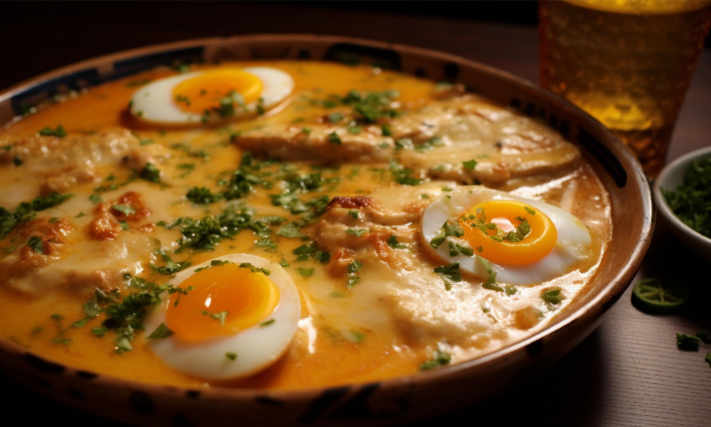 Eierragout mit Erbsen und Möhren