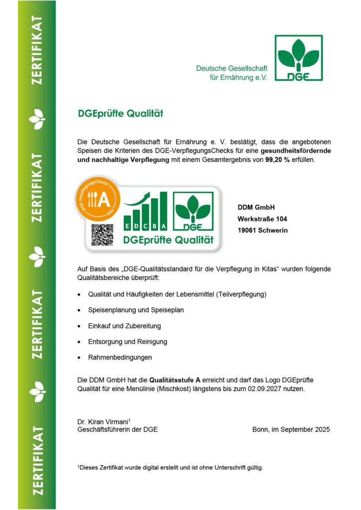 Zertifikat DDM GmbH